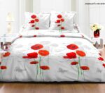 Dekbedovertrek 100% Katoen Premium - 240x220cm - Coquelicots Rouge